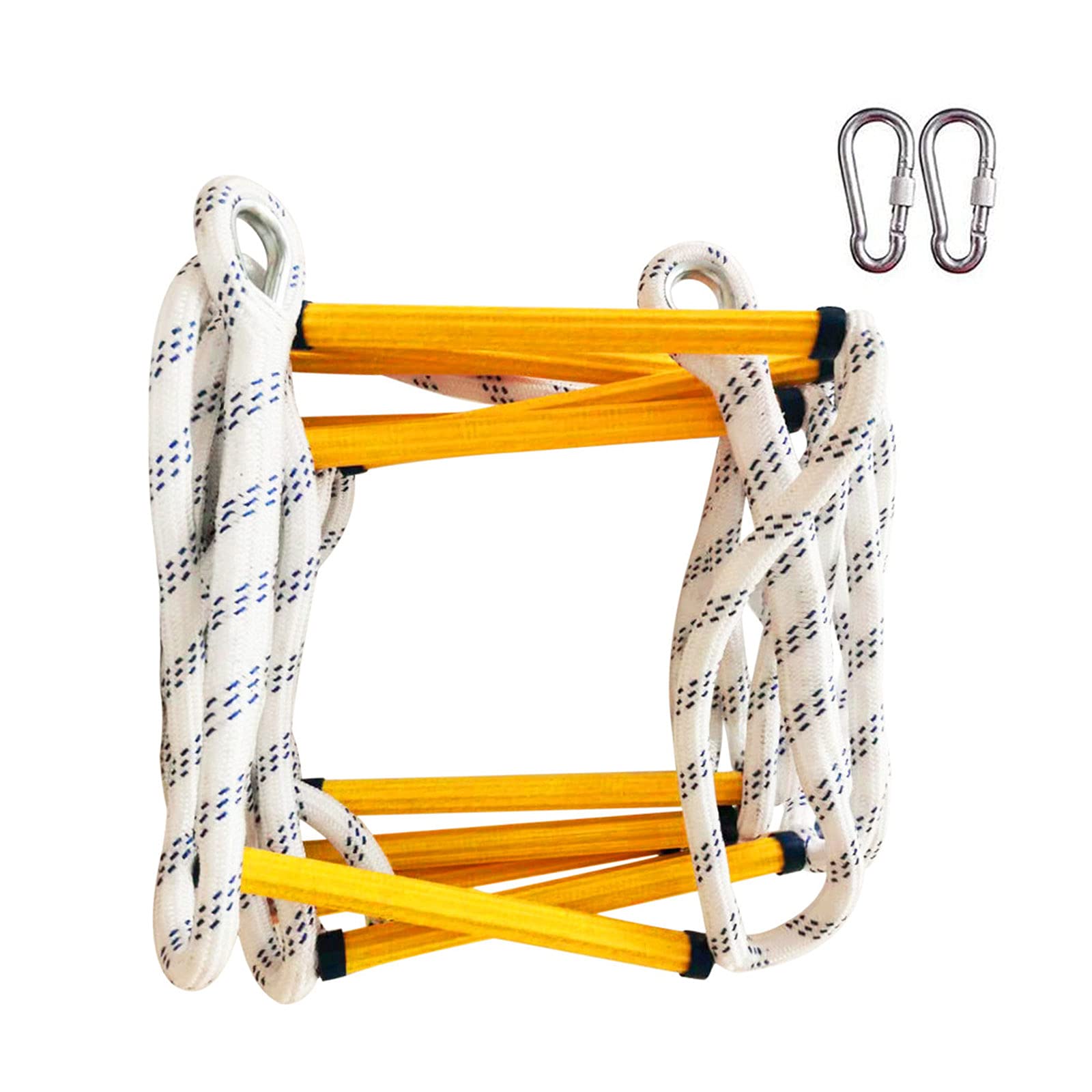 Fbhfsuief 15M Escape Rope Ladder Emergency Flame Resistant Non-Slip With Carabiners/15M(15M)