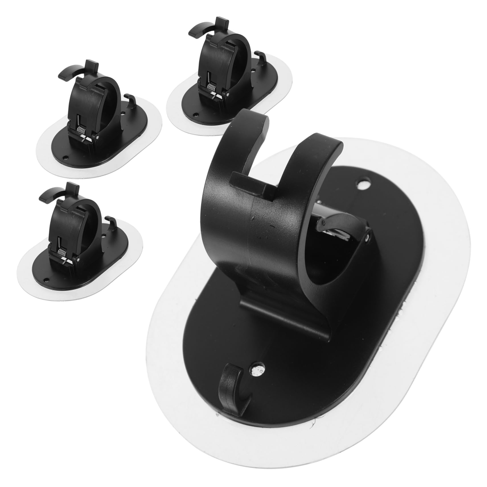 TOPBATHY 4sets Pinces À Tringle À Rideaux Accroches pour Tringles À Rideaux Support Tringle Rideaux Crochets Tiges Canne À Pêche Cintres De Rideaux Support De Tige Plastique Black 4pcs * 4