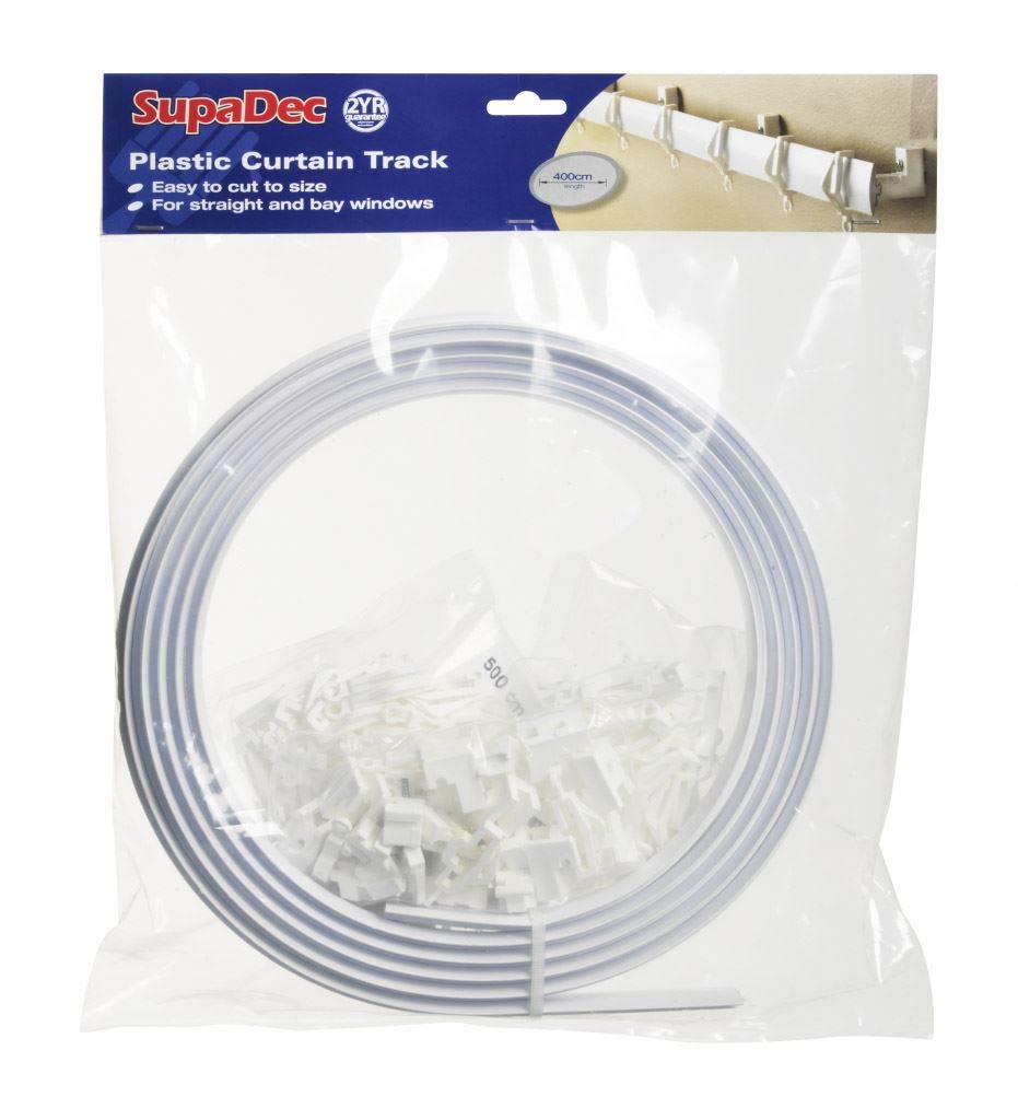 Supadec Plastic Coil Curtain Track With Hooks 4MStrong Curtain Track For Straight & Bay Windows from B&Q