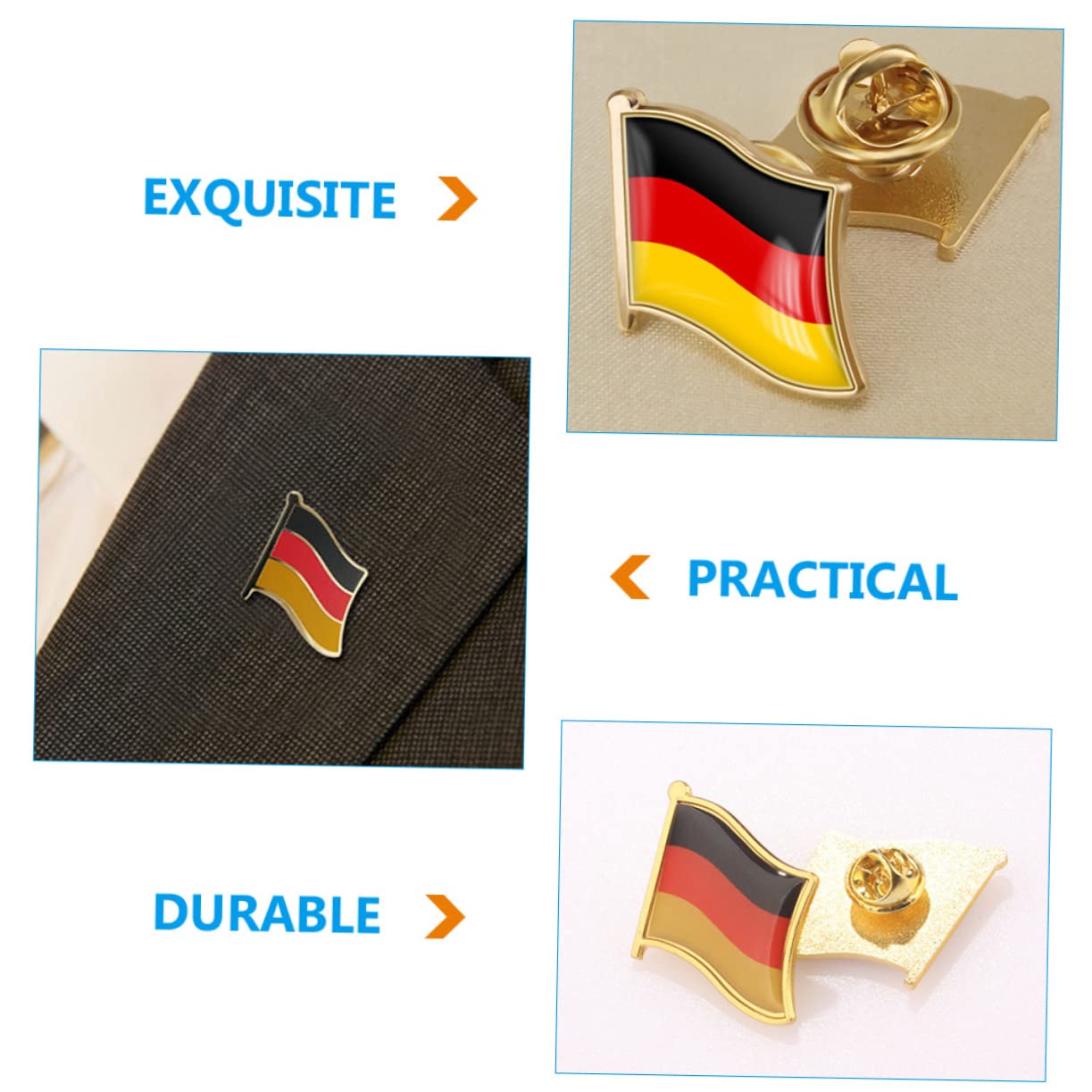 SHERCHPRY Deutschland Flagge Brosche Anstecknadel Ästhetische Dekorative Brosche Anstecknadel Herren Anstecknadel Flaggennadel Kleidung Brosche Kleidung Anstecker Brosche Anstecknadel Clip