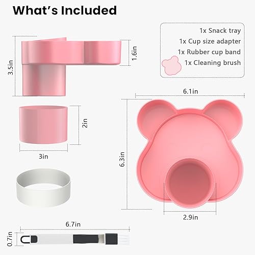 Miniatura 7 de Bandeja para asiento de automóvil  Convierte el portavasos en una bandeja para aperitivos, juguetes, giratoria 360 grados para que los niños viajen,