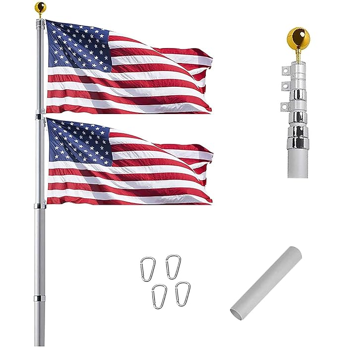 Buy SENZHIYI 20FT Telescoping Flag Pole Kit, Heavy Duty 16 Gauge