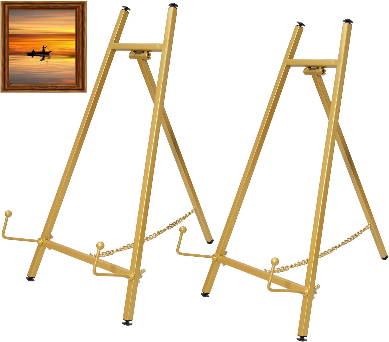 Leinuosen 1 Pcs Metal Easel Stand 16.5" H x 8.7" W x 4.3" D Table Top Easel Stand