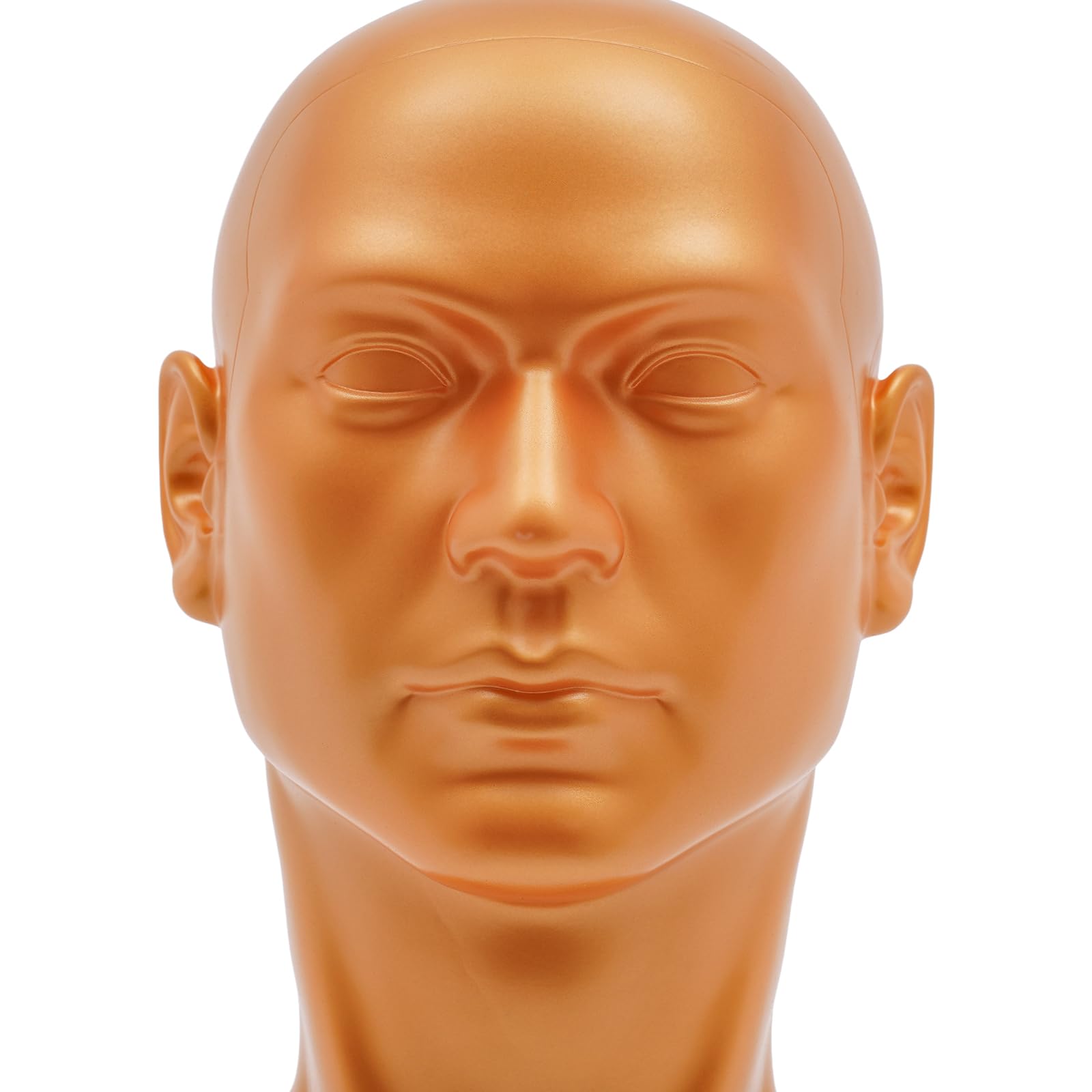 Manichino testa manichino, testa maschile in plastica PVC, circonferenza testa 50 cm, altezza 30 cm, per parrucchieri, oro