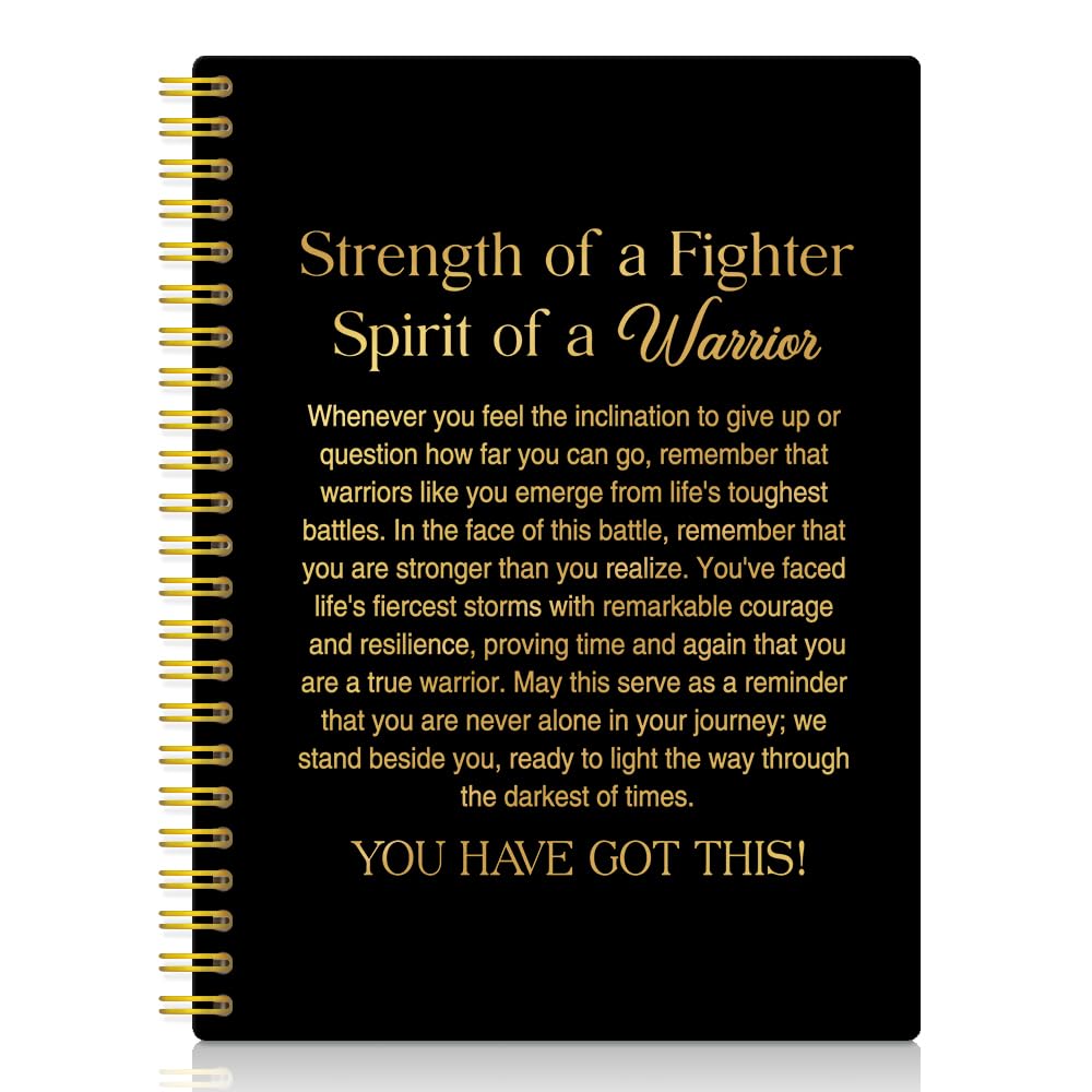 Cahier à spirale Strength of a Fighter avec citations inspirantes pour femme
