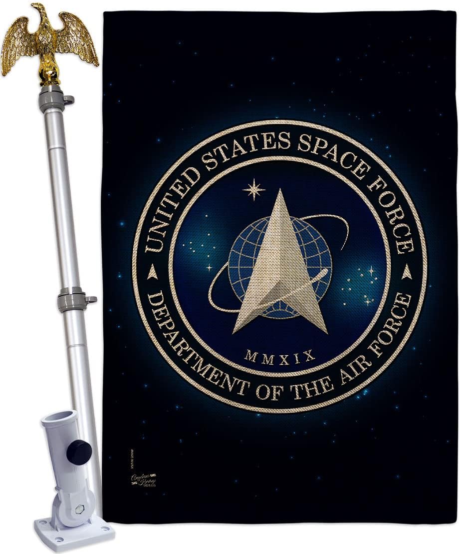Space Force House Flag Armed Forces USSF United State Air American Military Delta Official Small Decorative Gift Yard Banner Double-Sided Made In USA 28 X 40