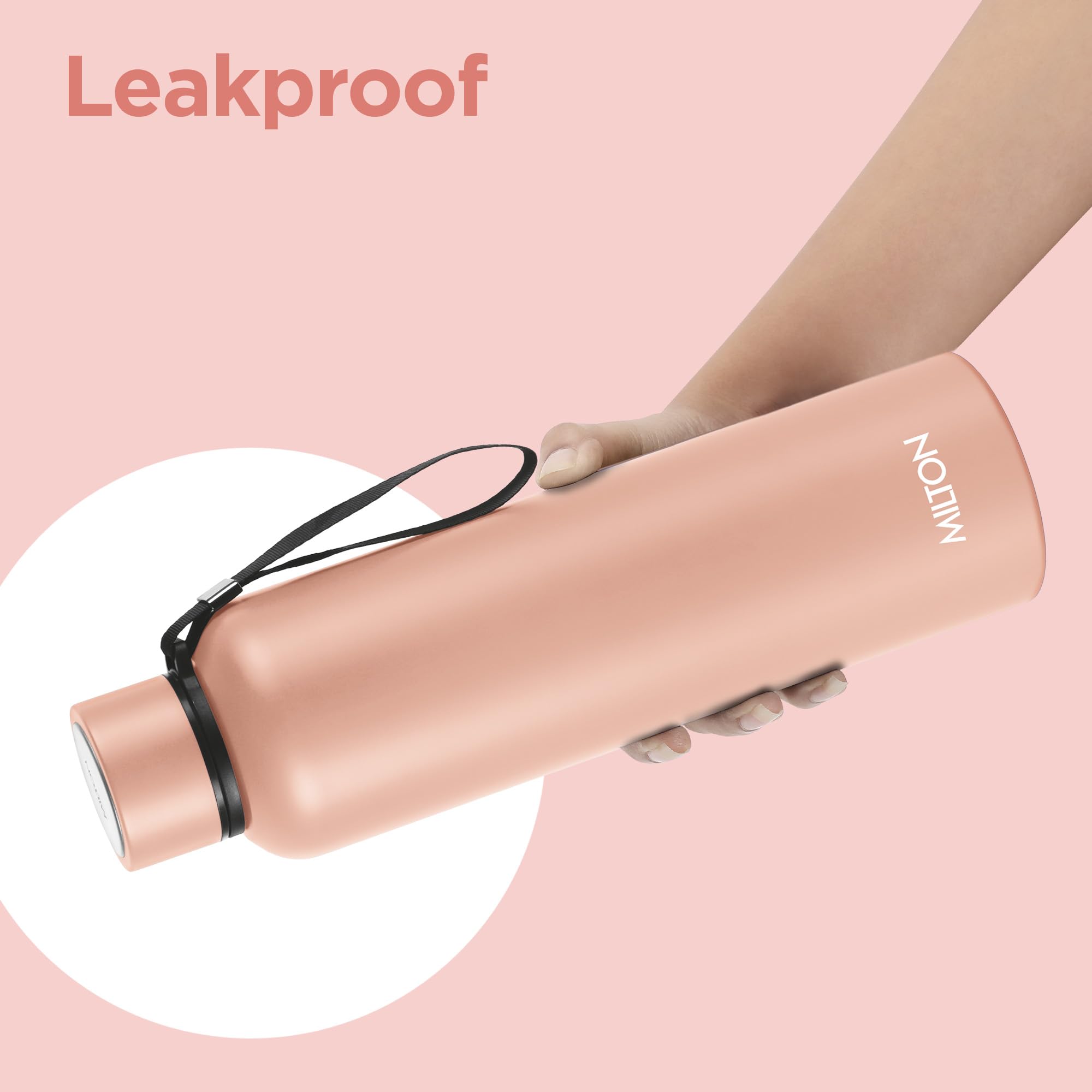 Milton Aura 1000 Thermosteel Flasche, 1,05 Liter, Beige | 24 Stunden heiß und kalt | leicht zu tragen | rostfrei & auslaufsicher | Tee | Kaffee | Büro | Fitnessstudio | Zuhause | Küche | Wandern |