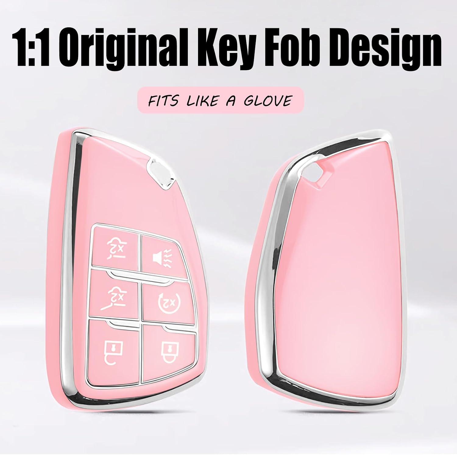Key Fob Cover for Chevy GMC with Keychain, Tahoe Suburban Equinox Traverse Yukon Denali Terrain Buick Envision Premium Soft TPU Case (6 Buttons Purple) image 5