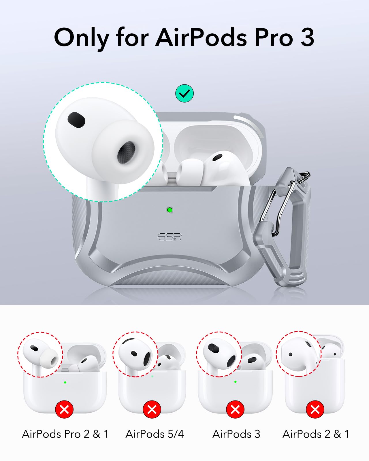 Amazon.com: ESR for AirPods Pro 3 Case (2025), Magnetic Lid, Cyber