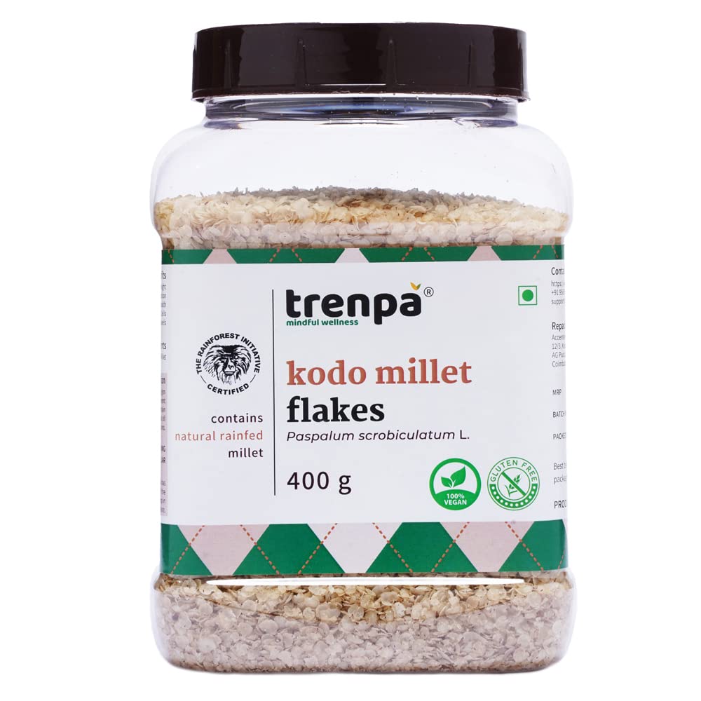 TRENPA Kodo Millet Poha Flakes (Varagu/Kodhra), 400g | Healthy Breakfast Cereal | Diabetic-Friendly | Low Cholesterol, Gluten-Free, High-Fibre (B0BNC286D8) Amazon Price History, Amazon Price Tracker