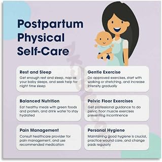 Postpartum Physical Self-Care Poster (1) Canvas Painting Wall Art Poster for Bedroom Living Room Decor 16x16inch(40x40cm) Unframe-style