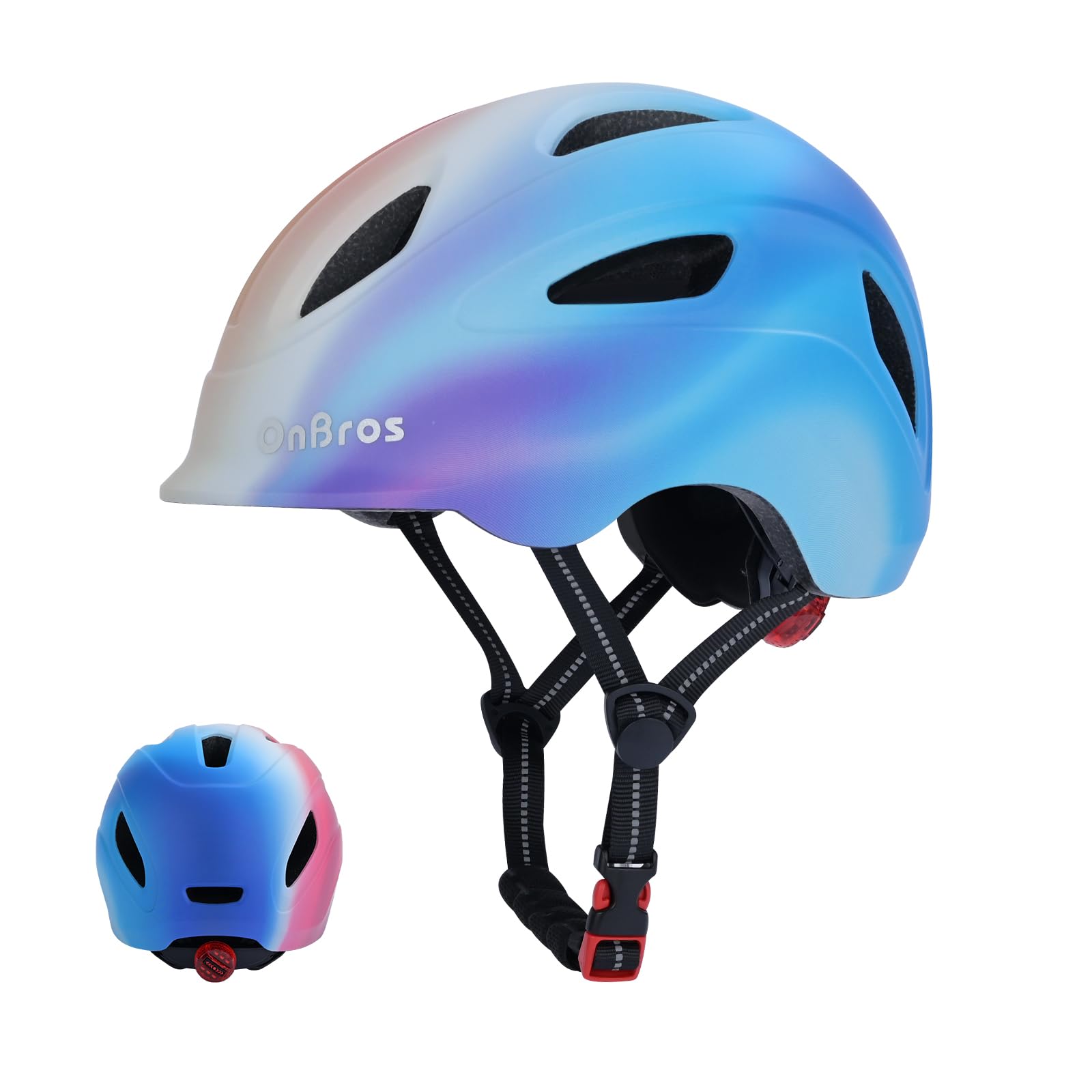 OnBros Kids Bike Helmet with LED Light for Boys Girls 3-8 Years