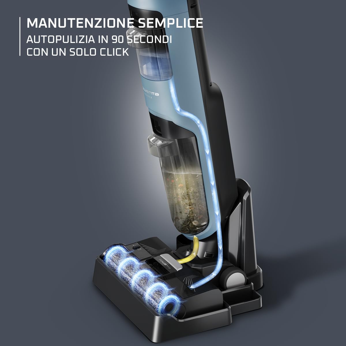 Rowenta X-Clean 2, Lavapavimenti Senza Fili, Aspira e Lava, Auto-Pulizia, Fino a 35 Minuti di Autonomia, con Accessori Inclusi, GZ2271