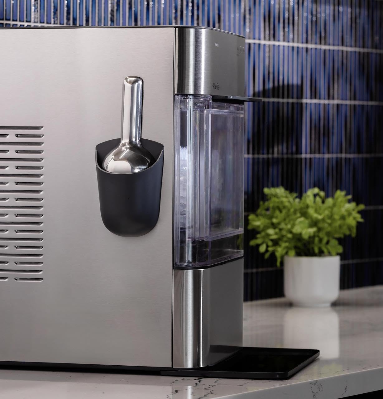 GE Profile Opal 2.0 Ultra Nugget Ice Maker, Smart WiFi Connectivity, LED Lighting, Stainless Steel Finish (Renewed)