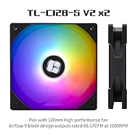 Vista 16 de Thermalright Enfriador de aire para CPU PS120SE ARGB, enfriador de CPU de 7 tubos de calor, ventilador dual TL-C12B-S V2 PWM de 4.724 in, tecnología