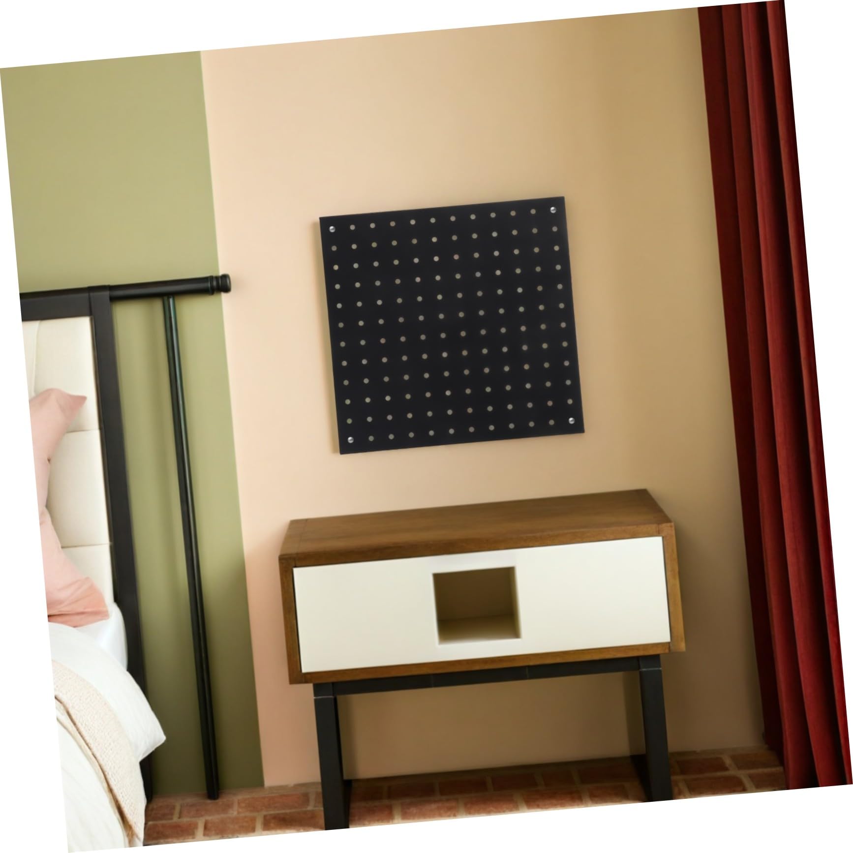 Didiseaon 4 Piezas Paneles Metálicos Perforados Organizador Pared Negro Resistente Soporte Pesado para Garaje Cocina Oficina Almacenamiento Herramientas