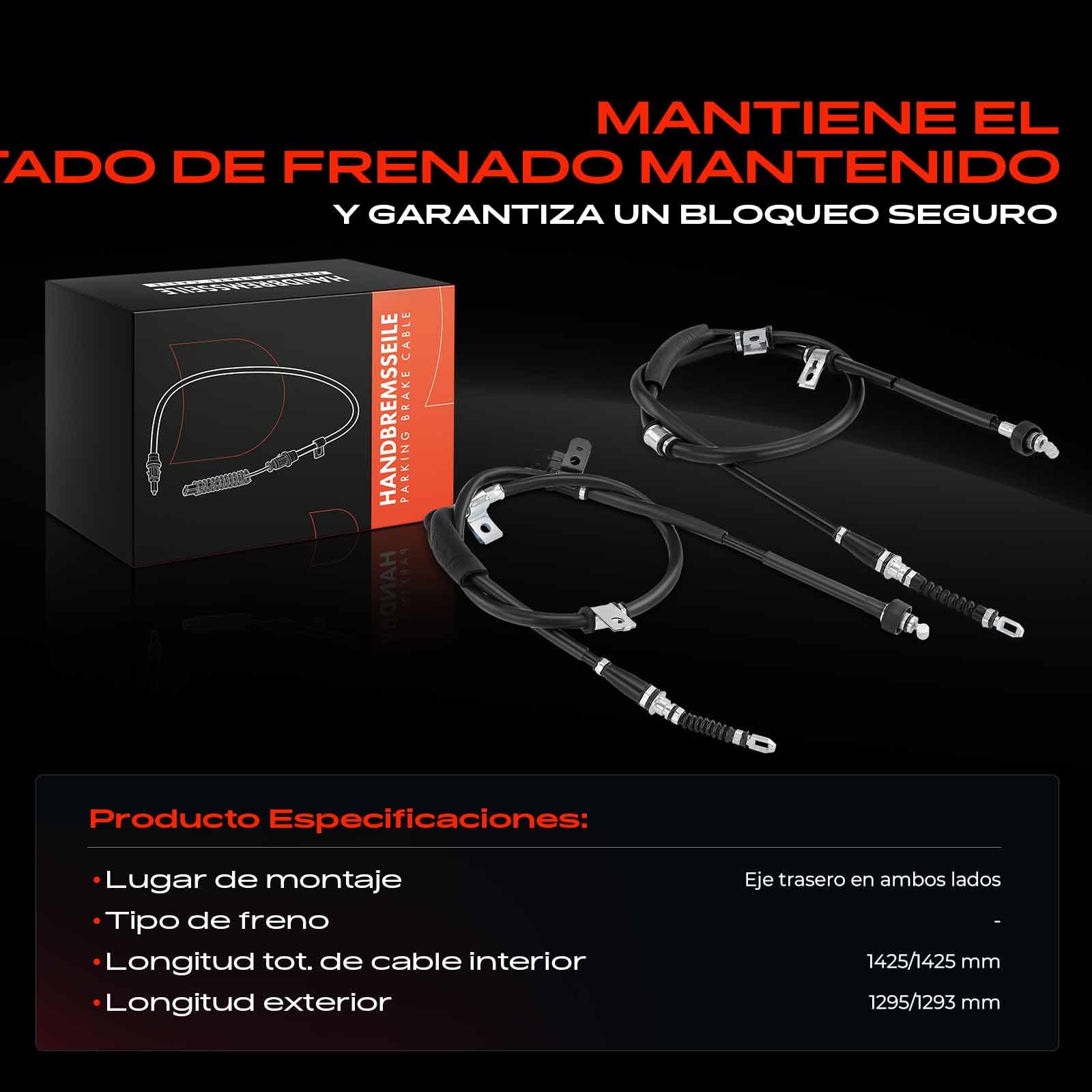 Frankberg 2x Cable del freno de mano Trasero izquierdo derecho Compatible con Coupé GK 1.6 16V 2.0 GLS 2.7 V6 2.0 2001-2009 Replace# C660752,597702C320