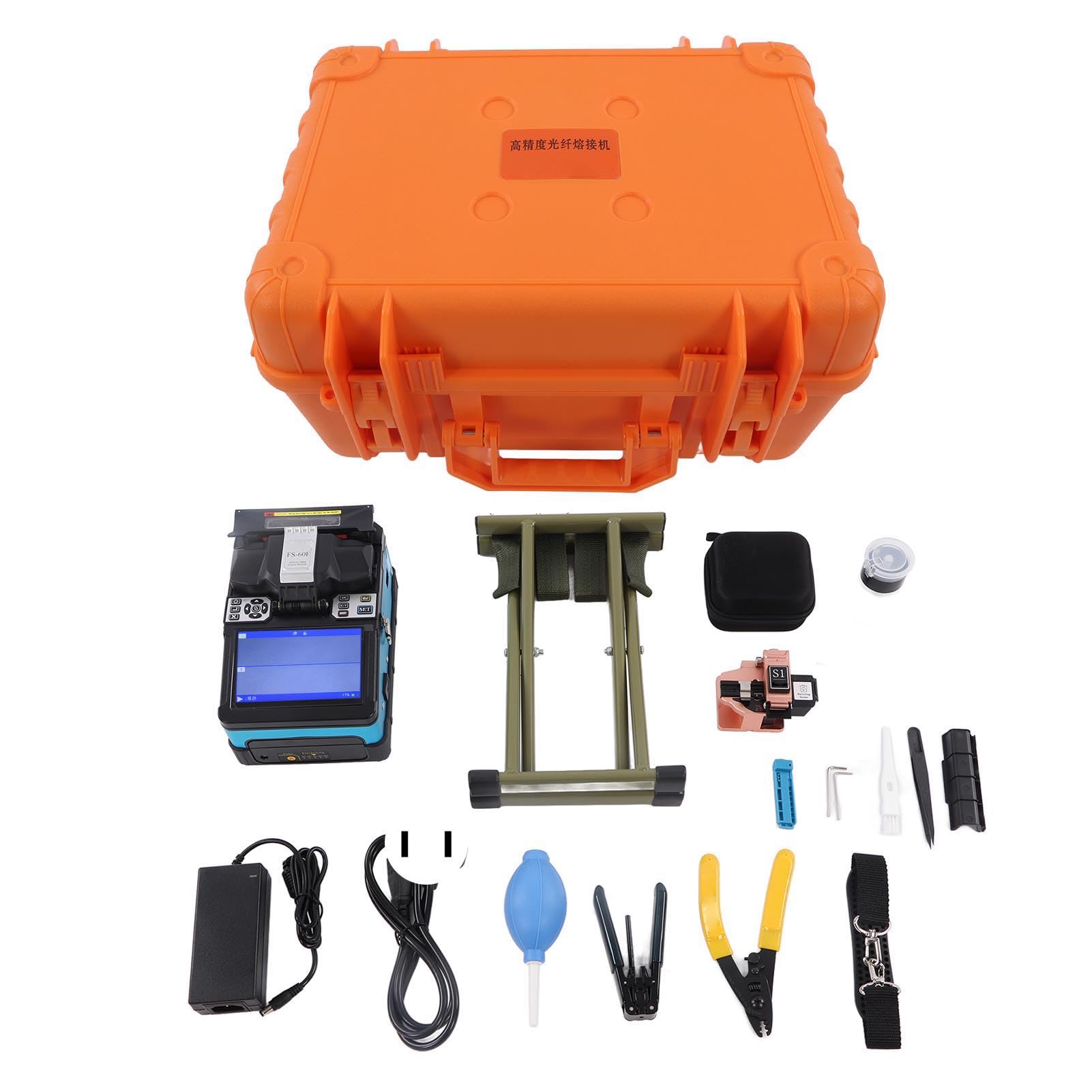 Kit de Boîte à Outils de Couperet de Fibre Optique de Machine D'épisseur Portatif 100 à 240V (Prise UE 100‑240V)