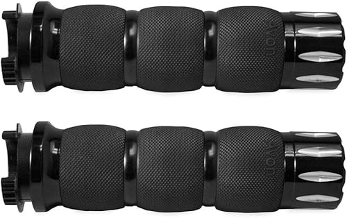 Avon Grips Metric Cruiser con empuñaduras para motocicleta Avon Boss Street - Anodizado negro  talla única