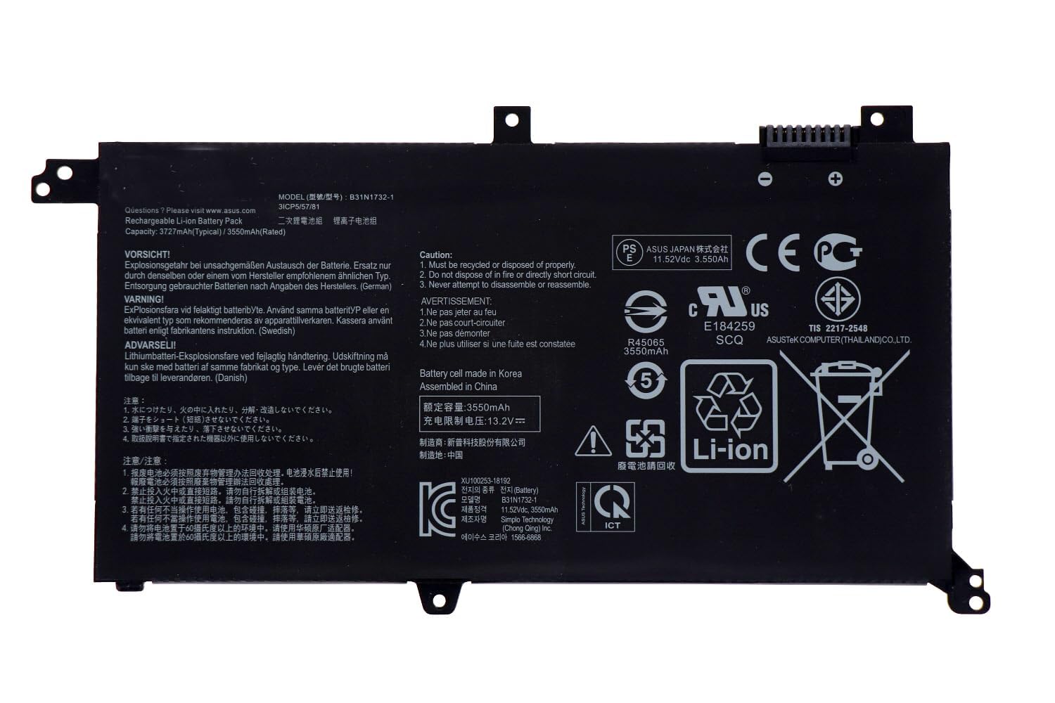 B31N1732 Laptop Battery OEM Original for ASUS VIVOBOOK A571, F571, FX571, FXF571, K571, N571, NX571, R571, RX571, S430, S571, X430, X571, B31N1732 (B0D1BWYT5Z) Amazon Price History, Amazon Price Tracker