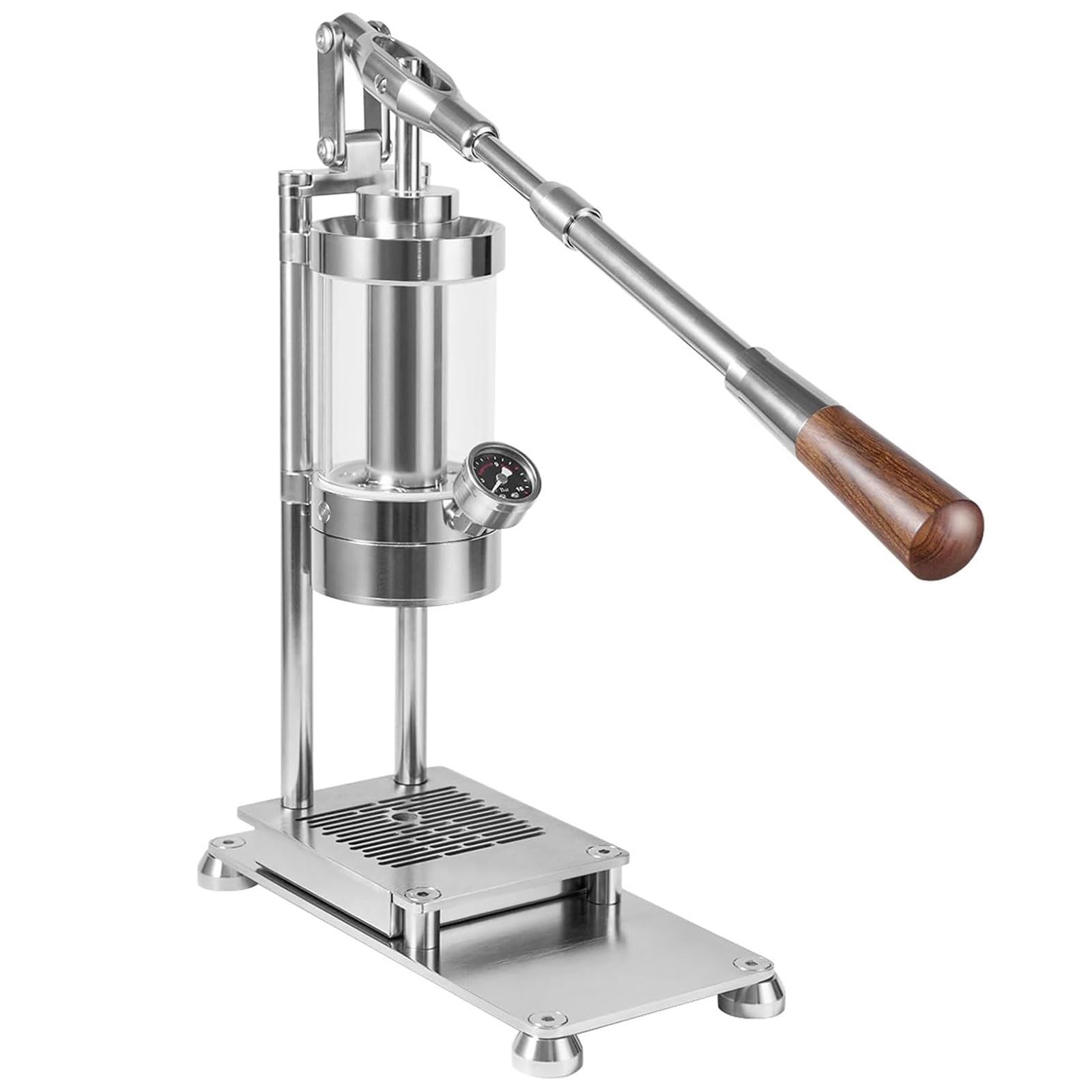 JKJZSALJ Manual Lever Espresso Maker, Hand-Pressed Stainless Steel Coffee Machine With 58Mm Portafilter & 345Ml Water Capacity, For Cappuccino, Latte, Macchiato, Home Travel