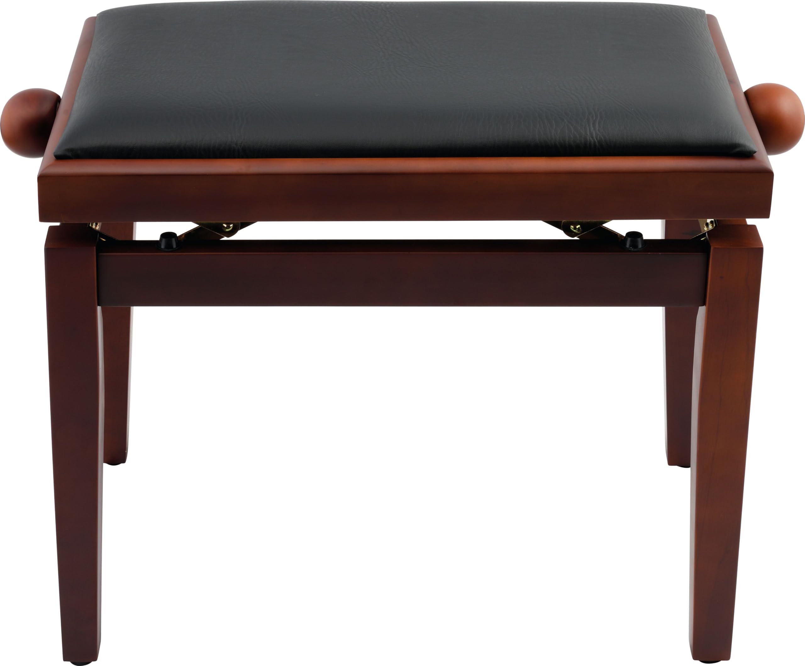 QUIK LOK - PB/100 WN S PANCA IN LEGNO PER PIANOFORTE, Con Seduta in Sky Nero, Rivestimento Durevole, Altezza Regolabile da 48 a 57 cm, Versione in Finitura Noce Satinato
