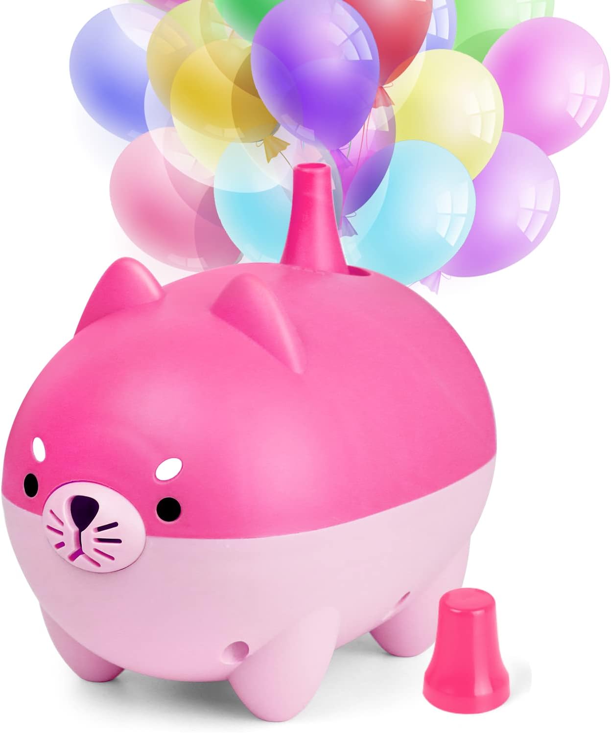 WEEFEESTAR Electric Balloon Pump, Air Ballon Blower Inflator with and 2pcs Balloon Tying Tools and Dual Nozzles for Party Decoration, Balloon Arch Kit/Column kit(110V 600W)
