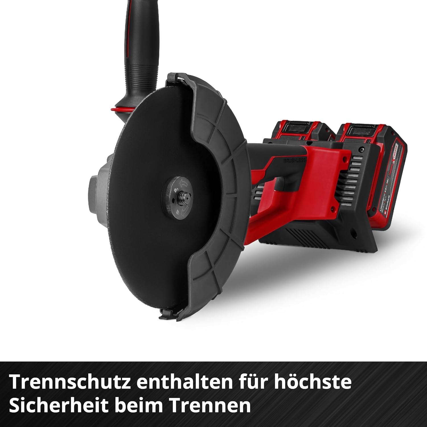 Einhell Professional Akku-Winkelschleifer AXXIO 36/230 Q Power X-Change (36 V, 2200 W, 230 mm Scheiben-Ø, 70 mm Schnitttiefe, Brushless, Quick-Fix-Nut, ohne Trennscheibe, ohne Akku)