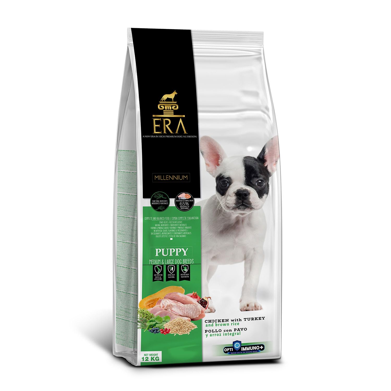 ERA Pienso para Perros Millennium Cachorros Rz. M/L, Pollo y Pavo 12 kg