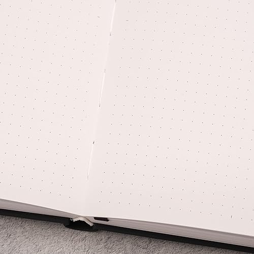 Miniatura 6 de Yop & Tom Diario de cuadrícula de puntos A5, con papel extra grueso (160 GSM) y encuadernación plana, diario de cuadrícula de balas (colibrí, carbón)