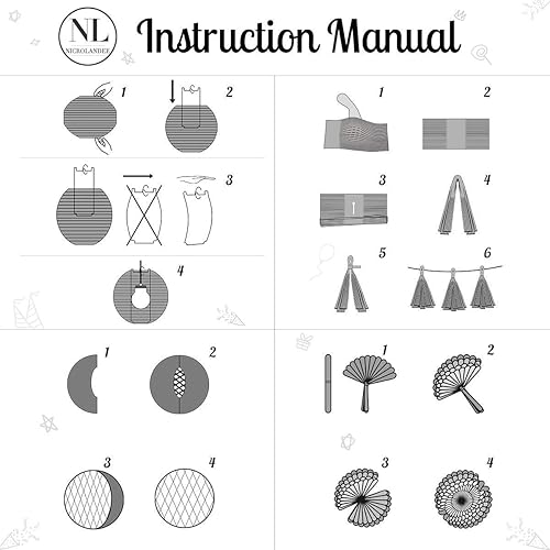 Miniatura 7 de NICROLANDEE Decoraciones de fiesta de oro negro – 28 pompones de papel de seda negro dorado para colgar faroles de papel colgantes con borlas para