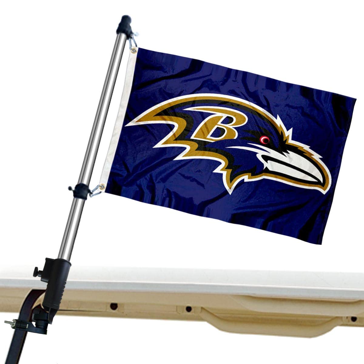 WinCraft Baltimore Ravens Golf Cart Flag Pole and Holder Mounting Bracket