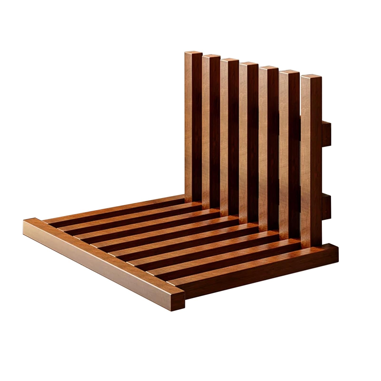 Silla Plegable de Pared Asiento de Ducha Plegable montado en la Pared, con Respaldo, Que Ahorra Espacio, para Sala de Sauna(Original Color)