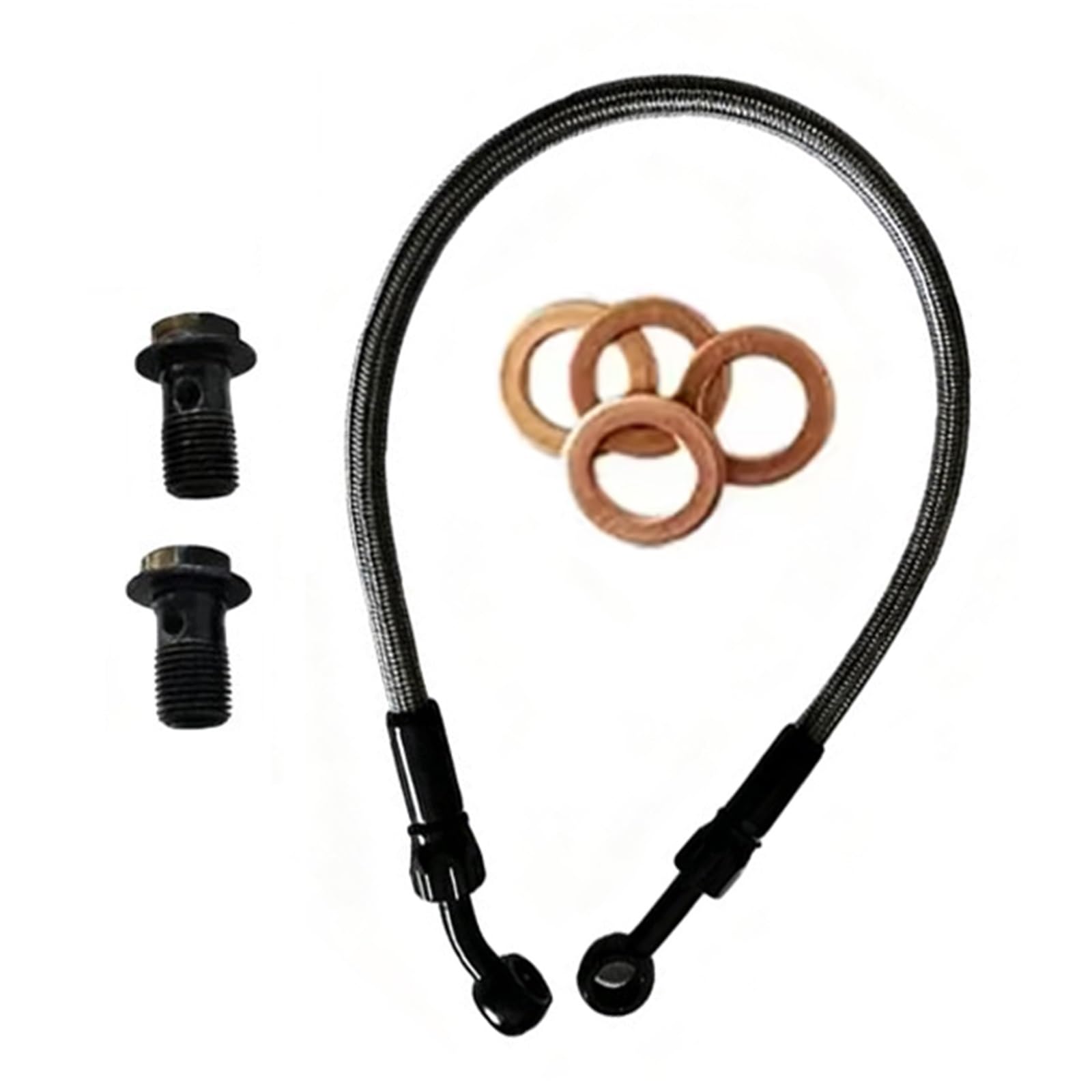 Hydraulic Brake Hose AN3 M10 28°-45° Motorcycle Braided Brake Hose Hydraulic Clutch Tube Master Cylinder Oil Pipe Motocross Dirt Pit Bike Accessories(1800mm)