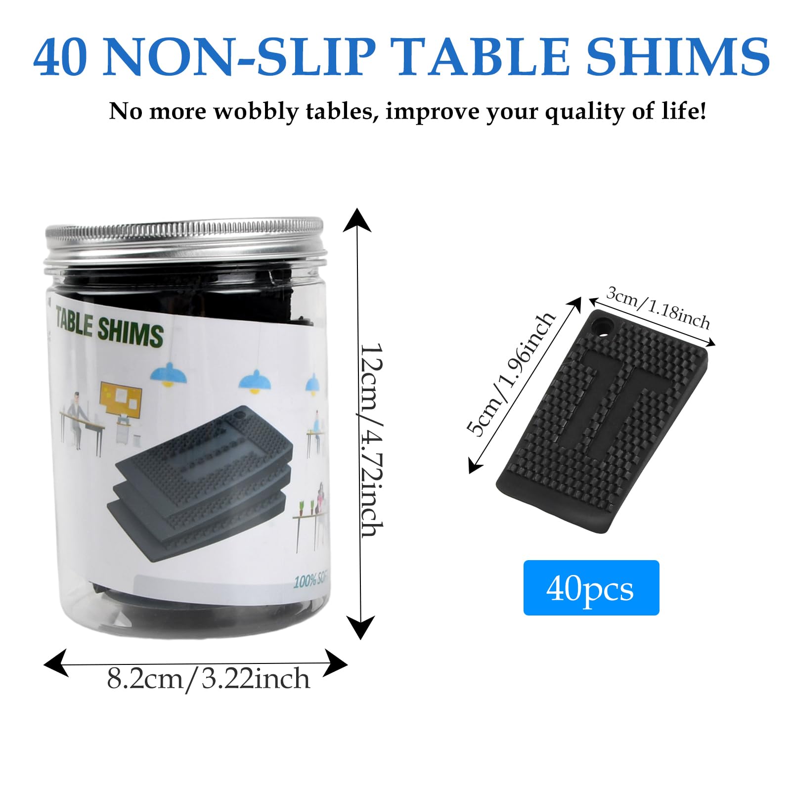 Cunei Per Mobili IPEA - 25 Pezzi Nero - Made In Italy - Per Livellare Armadi E Tavoli