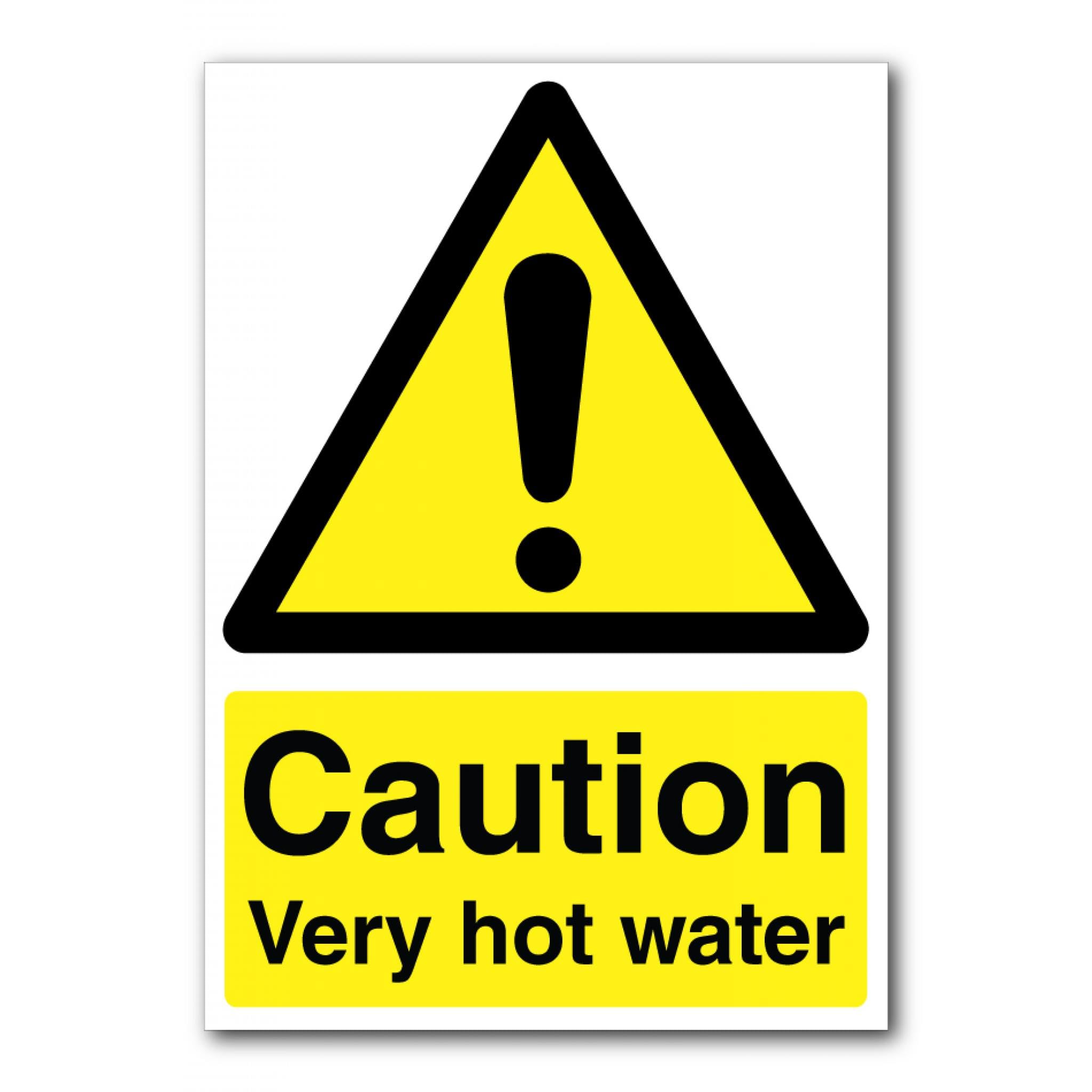 Caution Very Hot Water Sign, 12x8 Inch Metal Tin Sign, High Temperature Warning for Boiler Rooms and Hot Water Facilities