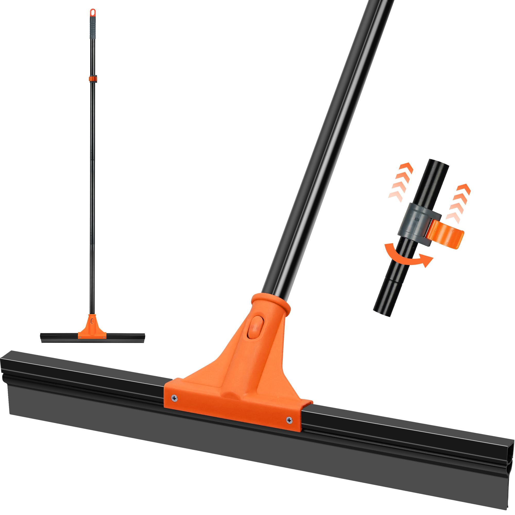 JEHONN Wasserschieber Bodenabzieher Abzieher Dusche Boden mit Teleskopisc Stiel 148 cm, Wasserabzieher Gummiabzieher Flitsche für Garage Beton Bad Fliesen Marmor Glas Shop Deck Fenster