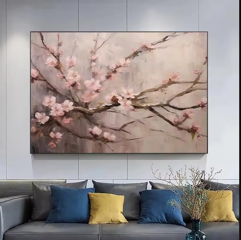 Affiche florale fleur de cerisier sur toile pour raviver un mur blanc vide