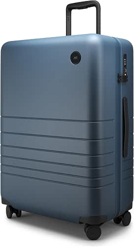 Monos Medium Checked Luggage (26.5"), Lightweight Hardside Spinner Suitcase with