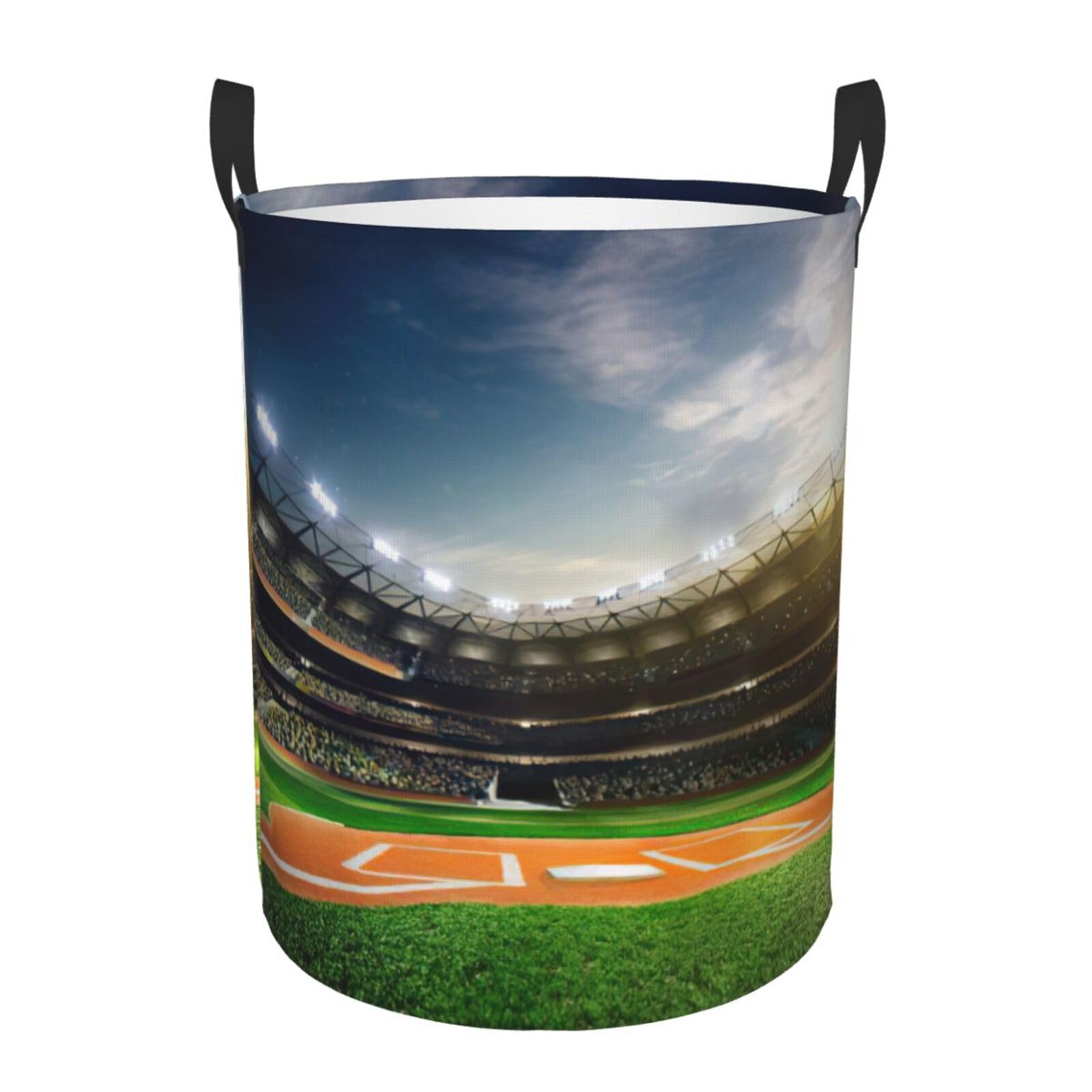 Panier à linge vert thématique baseball pour ranger la chambre