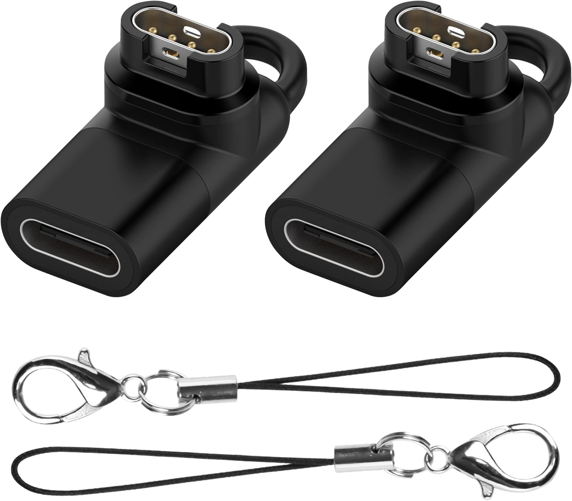 Seltureone (2 Pack Type C Adapter for Garmin Watch Charger Connector, USB C Charging Converter Accessories for Garmin Venu 3/2/1 Fenix 8/7/6/5 Instinct 2/ Vivoactive 4/Forerunner 965/955/255 Series
