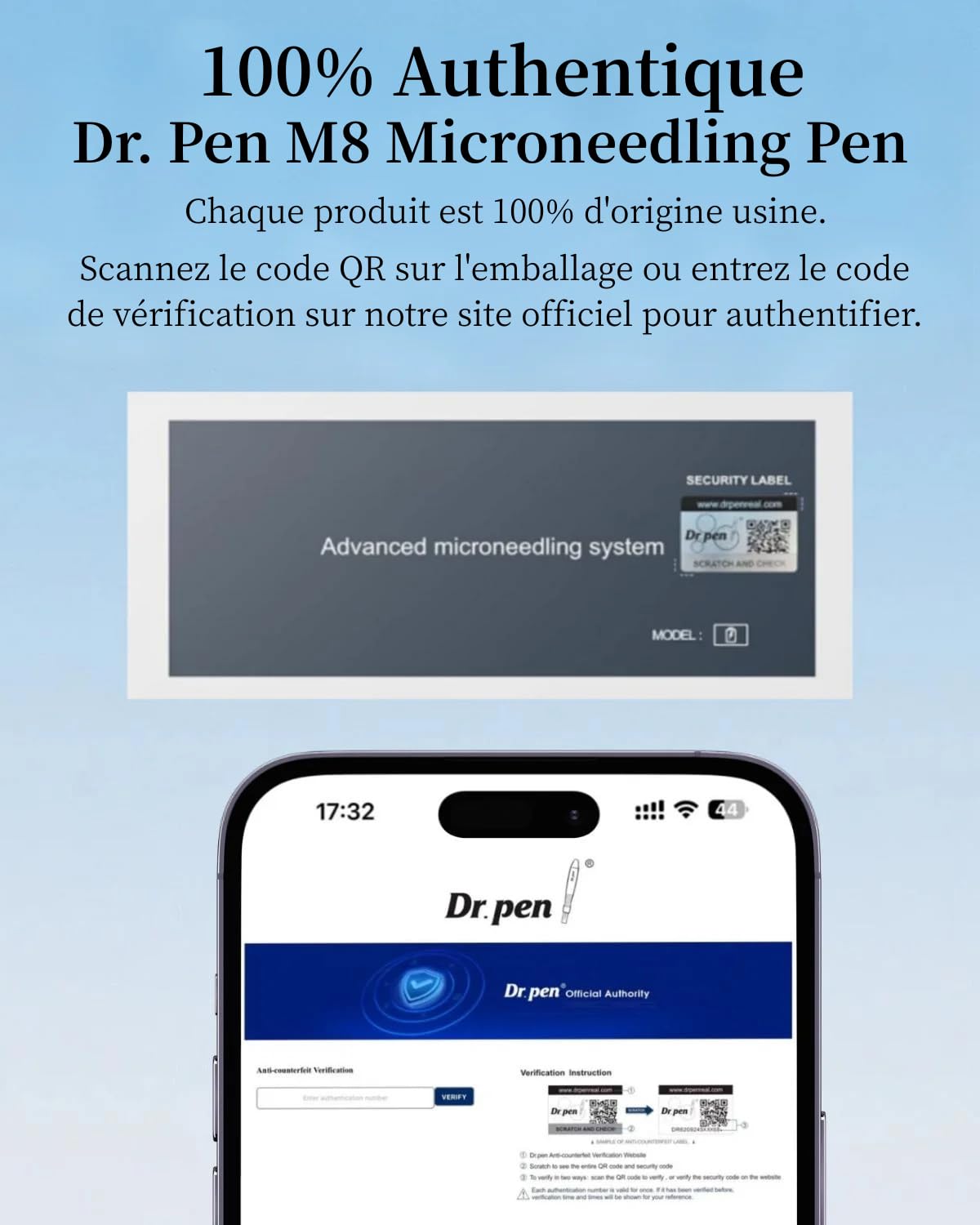 Dr.Pen Ultima M8 Stylo à Microneedling Pen, Stylo Électrique à Microneedling Pen, Utilisable avec ou sans Fil, avec 10 Cartouches