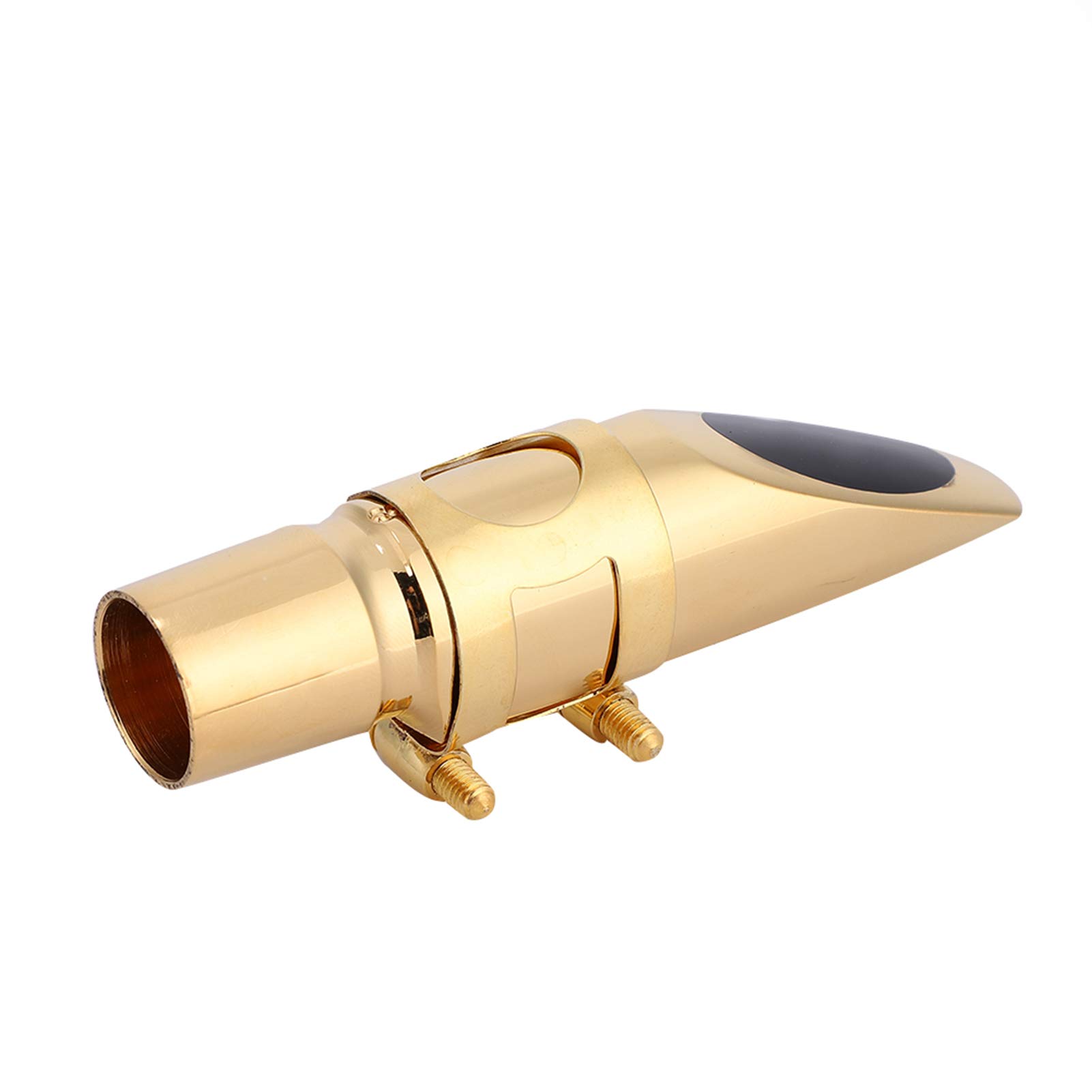 POENVFPO Bocchino Professionale per Sassofono Contralto Mib 8C, Materiale in Ottone di Alta qualità, con Cappuccio e Cuscinetti per Musicisti Jazz