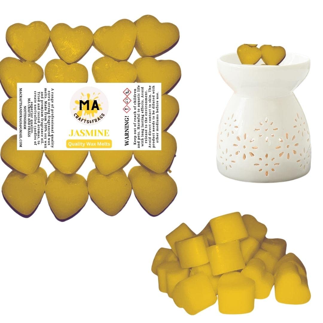 20 x Highly Scented Wax Melts Mini Hearts Many fragrances Designer Inspired (JASMINE)