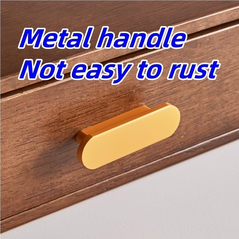 Desktop Storage Cabinet, Wooden Drawer Box, Countertop Storage Box, Organizer with Metal Handle, Multifunctional Storage Drawer for Bedroom, Living Room(Brown)