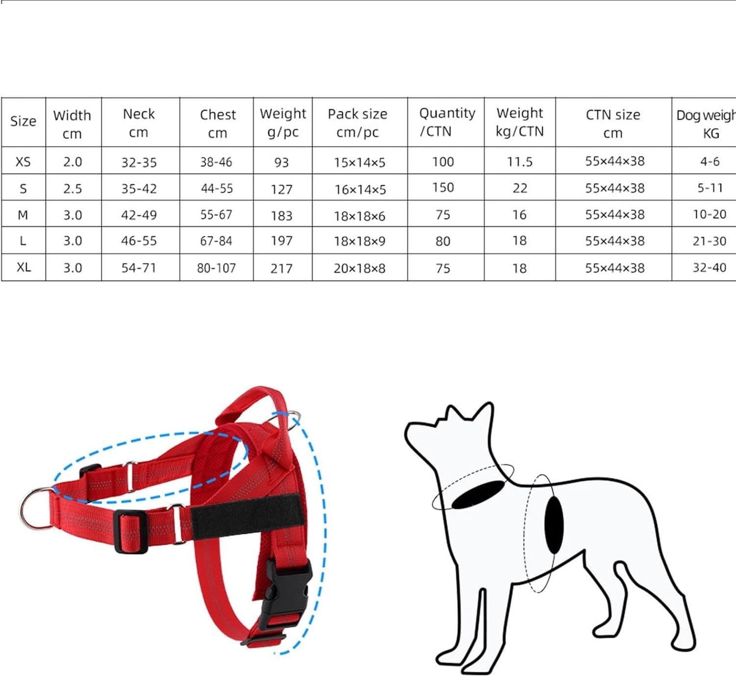 Guinzaglio per Cani Anti Tiro Regolabile Pettorina Gilet Riflettente in Nylon con Maniglia Facile per Controllo Comodo libertà Stretto per Cani Medi Piccoli e G, # B, XL