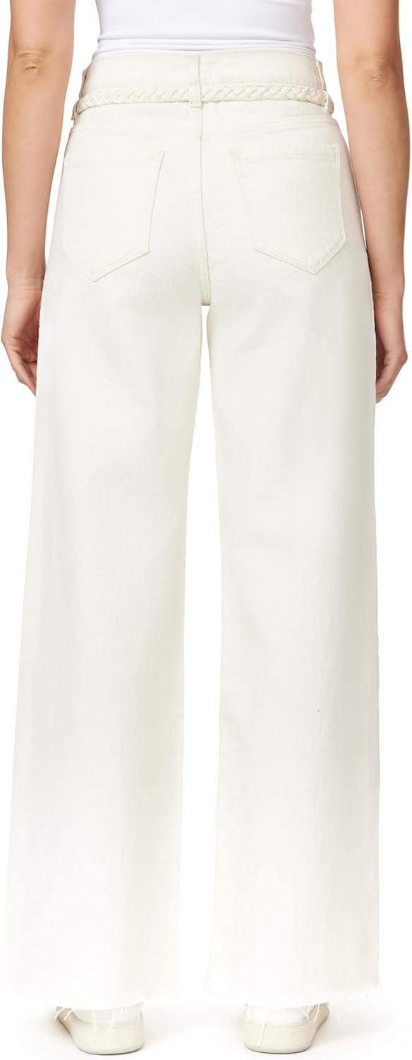 kensie Jeans for Women The Carla Retro Luxe High-Rise Wide Leg 32-inch Inseam Denim with Removable Belt, Sizes 0-12