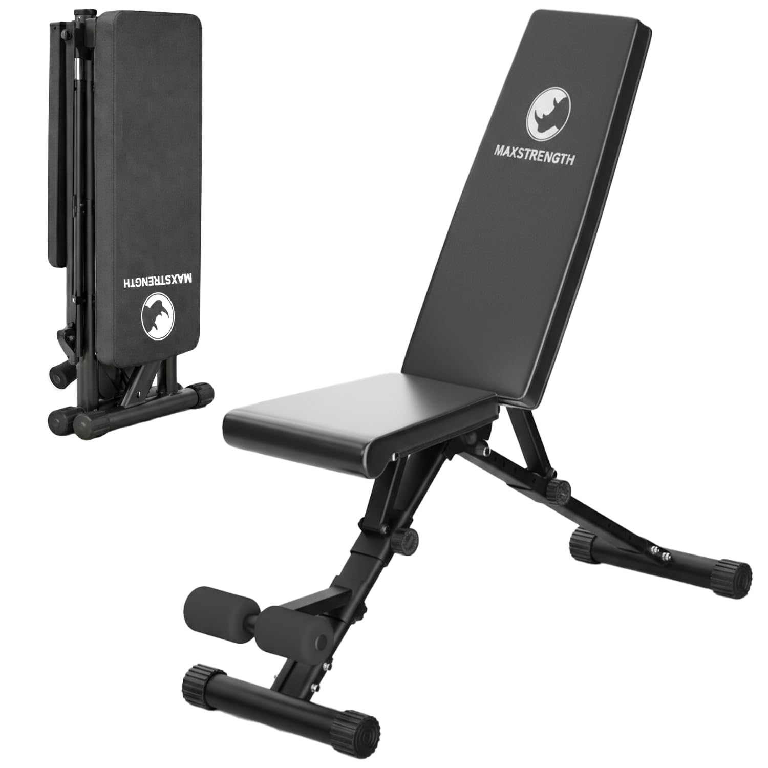 MAXSTRENGTH Adjustable Weight Bench Foldable for Multi-Purpose Home Exercise Gym Workout Bench Utility Incline Decline Flat Bench Press for Full Body Workout