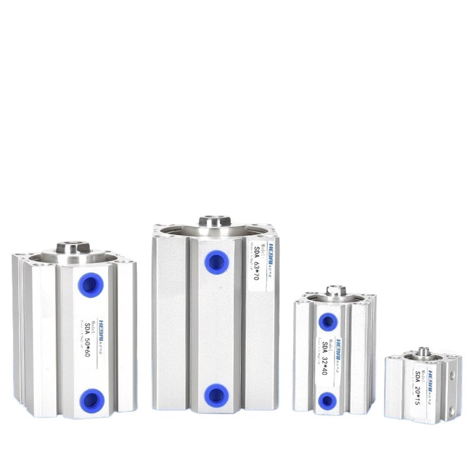KXIWLUFV Pneumatic SDA Series Cylinder Aluminum Alloy Double Action Compact Type 63mm Bore to 5/15/20/30/40/50mm Stroke(Sda63x25)
