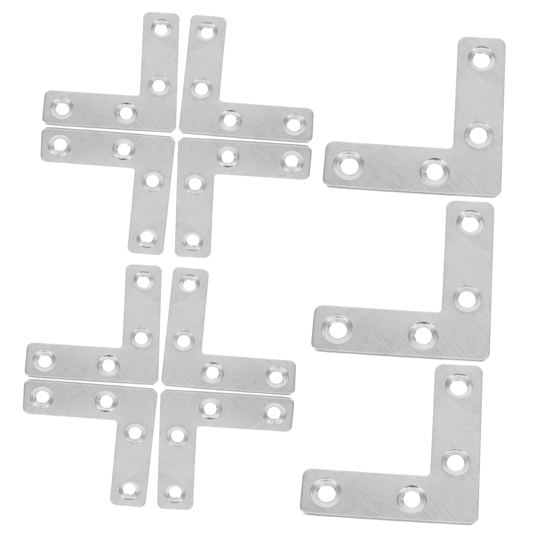 Mikikit 144pezzi Staffe Angolari Inox Per Armadi e Mobili Robuste Giunzioni Per Riparazioni e Fissaggio Design Piatto Per Uso e Resistente Alla